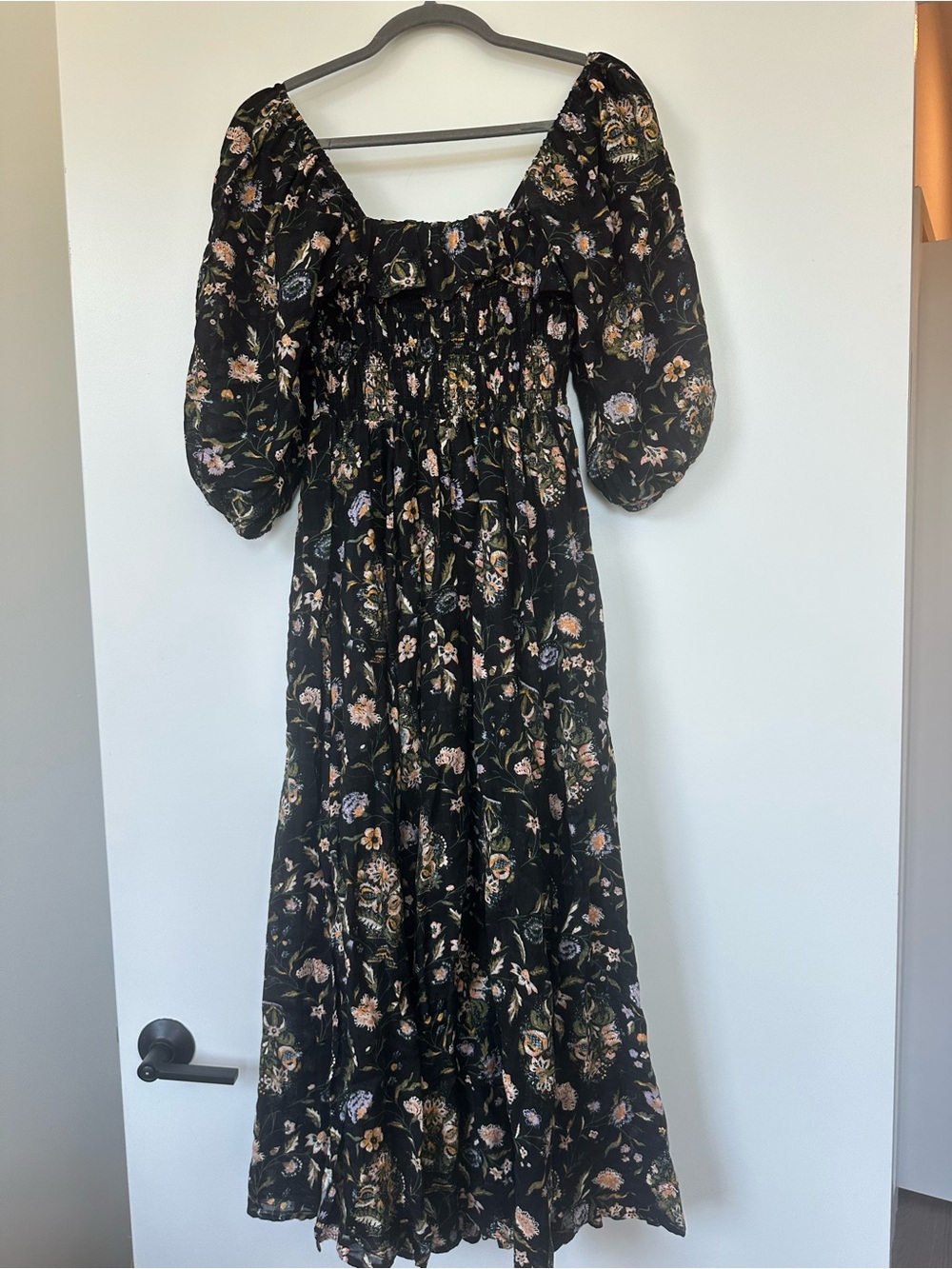 Free People Oasis Midi Dress in Black Floral Combo - Picture 7 of 8
